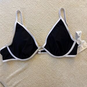 Cupshe Black and White Bikini Triangle Top